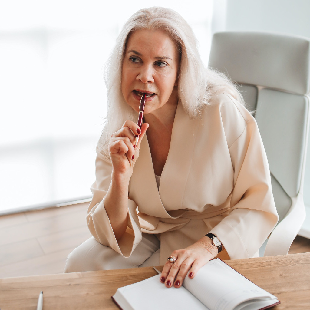 Woman writing a journal entry